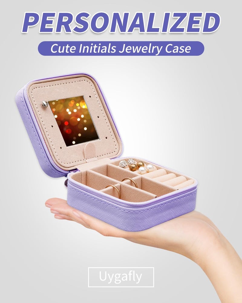 Uygafly Christmas Gifts for Teens Girls - Gifts for Teen Girl Trendy Stuff,Birthday Gifts for 5 6 7 8 9 10 11 12 13 14 15 Year Old Girls,Cute Travel Jewelry Case Small Box | Lavender,A - Image 3
